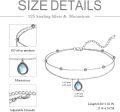 wholesale 925 Sterling Silver Teardrop Moonstone Evil Eye Charm Layered Anklet for Women Girls  6-8 Adjustable Chain Length-0-3