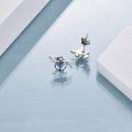 wholesale 925 Sterling Silver Turtle Heart Blue Crystal Stud Earrings for Women-0-1