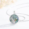 wholesale 925 Sterling Silver Abalone Shell Tree of Life Pendant Necklace with Compass and Star of David Charm-0-2