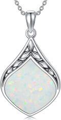 wholesale Sterling Silver Natural Gemstone Teardrop Pendant Necklace-0-12