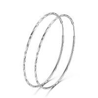 wholesale 925 Sterling Silver Hammered Texture Large Hoops 34g - Diameter 68-70 mm for Women-A-20MM Silver