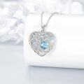 wholesale 925 Sterling Silver Birthstone Tree of Life Heart Pendant Necklace for Women-0-1