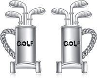 wholesale 925 Sterling Silver Golf Bag Stud Earrings for Women Golfer Gift Ideas-Golfs