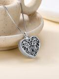wholesale 925 Sterling Silver Heart Shaped Tree of Life Cremation Pendant Urn Necklace w/Funnel Kit - Always in My Heart Memorial Keepsake Jewelry-0-2