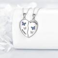 wholesale 925 Sterling Silver Butterfly Heart Necklace Set for Mom and Daughter - Matching Pendant Gift-0-2