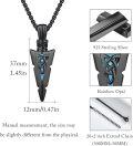 wholesale 925 Sterling Silver Blue Opal Arrowhead Pendant Necklace  Norse Viking Jewelry-0-2