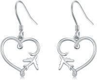 wholesale 925 Sterling Silver Heart Airplane Dripping Oil Earrings for Women World Travel Flight Best Gifts for Her (heart)-heart