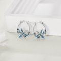 wholesale 925 Sterling Silver Dragonfly Flower Enamel Stone Huggie Hoop Earrings Gift for Women-0-2