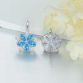 wholesale 925 Sterling Silver Blue Crystal Daisy Leverback Earring-0-3