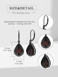 wholesale 925 Sterling Silver Spider Teardrop Red Crystal Drop Earrings Gothic Halloween Gift for Her-0-1