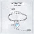 wholesale 925 Sterling Silver Heart Lock Charm Bracelet with Moonstone and Crystal Accents-0-4
