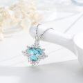 wholesale 925 Sterling Silver Heart Pendant with Turquoise Stone and Chain for Women -0-1