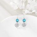 wholesale 925 Sterling Silver Turquoise Celtic Knot Dangle Drop Leverback Earrings -0-3