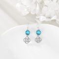 wholesale 925 Sterling Silver Turquoise Celtic Knot Dangle Drop Leverback Earrings -0-3