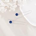wholesale 925 Sterling Silver Lapis Lazuli Long Chain Drop Dangle Threader Earrings for Women-0-3