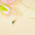 wholesale 14K Gold  Blue Green Opal Butterfly Pendant Necklace for Women-0-3