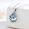 wholesale 925 Sterling Silver Moonstone Teardrop Pendant Necklace with Floral Design s for Women Girls-0-1