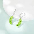 wholesale 925 Sterling Silver Pickle Dangle Earrings Fun Food s for Her-0-3
