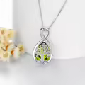 TOUPOP Sterling Silver Birthstone Tree Of Life Teardrop Infinity Necklace-0-2