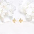 wholesale 14K Gold Opal Cross Stud Earrings for Women - Religious Ideas-0-1