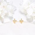 wholesale 14k Gold Cross Pink Opal Stud Earrings For Women-0-1