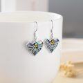 wholesale 925 Sterling Silver Abalone Triforce Dangle Earrings - Legend of Zelda Inspired Jewelry for Women & Men-0-2