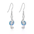 TOUPOP Sterling Silver Created Opal Music Note Earrings-0-0