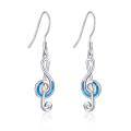 TOUPOP Sterling Silver Created Opal Music Note Earrings-0-0