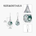 wholesale 925 Sterling Silver Green Moss Agate Celtic Knot Teardrop Dangle Earrings-0-3