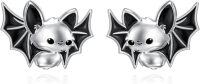 wholesale 925 Sterling Silver Halloween Bat Stud Earrings Gothic  for Her-Bat