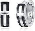 wholesale 925 Sterling Silver Cross Design Hoop Earrings for Men & Women-0-0