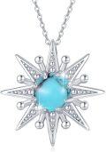 wholesale 925 Sterling Silver Turquoise Star Pendant Necklace for Women - Celestial Charm-0-0