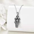 wholesale 925 Sterling Silver Gothic Coffin Cross & Bat Pendant Necklace-0-4