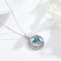 wholesale 925 Sterling Silver Pendant Necklace Celtic Trinity Knot Abalone Shell Crescent Moon-0-2