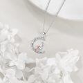 wholesale 925 Sterling Silver Mother Child Crescent Moon Two Tone Love Pendant Necklace For Women-0-4