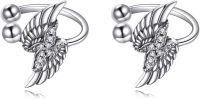 wholesale 925 Sterling Silver Angel Wing Filigree Viking Ear Wrap Clip On Earrings for Women and Girls-Angel Wings