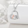 wholesale 925 Sterling Silver Love You Forever Hamster Heart Pendant Necklace Gifts for Women-0-2
