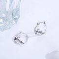 wholesale 925 Sterling Silver Faith Cross Hoop Earrings - Religious  for Women-0-3