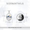 wholesale 925 Sterling Silver Mountain & Moon Pendant with Abalone Shell and Gold Accents - Christian Jewelry for Women-0-4