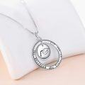 wholesale 925 Sterling Silver Round Circle Graduation Cap Pendant Necklace for Women-0-3