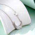 wholesale 925 Sterling Silver Crescent Moon & Star Pendant Necklace for Women - Birthday Gift Ideas-0-2