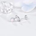 wholesale 925 Sterling Silver Round Pink Shell Stud Earrings for Women - Hypoallergenic s-0-1