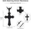 wholesale  Black Gothic Cross Necklace with Floral Design and Virgin Mary Centerpiece for Men & Women - Religious s-0-5