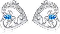 wholesale 925 Sterling Silver Blue Topaz Sea Turtle Stud Earrings for Women Girls -Sea turtle