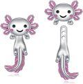 wholesale 925 Sterling Silver Pink Axolotl Stud Earrings for Girls and Women - Christmas Gifts-0-0