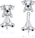 wholesale 925 Sterling Silver Cartoon Dog Stud Earrings for Women Girls Hypoallergenic-0-0