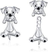 wholesale 925 Sterling Silver Cartoon Dog Stud Earrings for Women Girls Hypoallergenic-Schnauzer