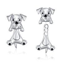 wholesale 925 Sterling Silver Cartoon Dog Stud Earrings for Women Girls Hypoallergenic-Schnauzer