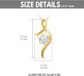 wholesale 14K Gold Infinity Heart Pendant with 1 Ct Moissanite and Chain (Length: Adjustable)-0-5