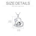wholesale 925 Sterling Silver Mom Heart Shape Animal Pendant Necklaces for Women Girls Family Love Gift-0-124
